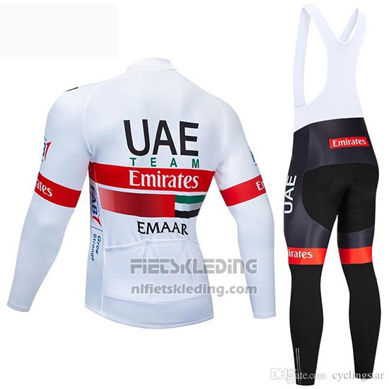 2019 Fietskleding UCI Wereldkampioen Uae Wit Rood Lange Mouwen en Koersbroek